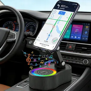 Inductive Phone Stand with Bluetooth Speaker, Auto Restore Volume When Phone Taken Off, Foldable Adjustable Stand for All Phones (iOS Only)