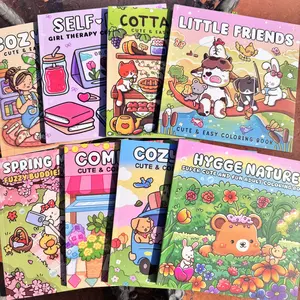 4-Piece or 8-Piece Themed Coloring Books Set, High-Quality Cute Art Books with Various Patterns, Perfect for Daily Relaxation and Holiday Gifts