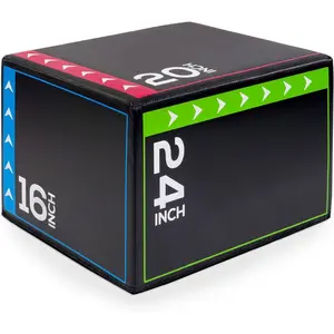 BalanceFrom Foam Plyo Jumping Exercise Box for Home Gym, Multiple Size and Color Options - for Plyometric Jump Training, HIIT Workouts, Step-Ups, Agility Drills and Lower Body Strength