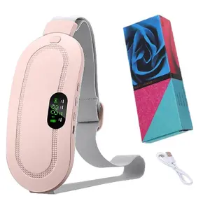 Electric Menstrual Heating Pad with Heat & Vibration Massage, Wireless Rechargeable Waist Belt, Adjustable Heating for Period, Back & Belly Pain Relief