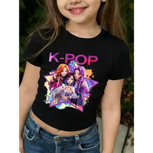 A Short Style Print T-Shirt for Girls, Comfortable And Exquisite, Suitable for All Seasons, Perfect for Various Daily Outdoor Activities And Holiday Gifts, Showcasing And Fashion