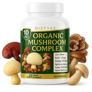 10 in 1 High Strength Mushroom Supplement - Lions Mane, Cordyceps, Reishi - Brain Supplements for Memory and Focus ** 1-Month Supply