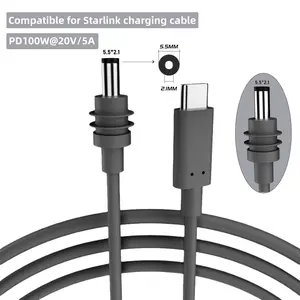 For Starlink Mini Cable 2M(6.6ft) Starlink Mini DC Power Type-C Input Replacement cable Waterproof Outerdoor Barrel Jack Chargin