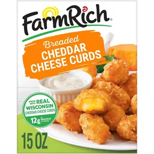 Rich Breaded Wisconsin Cheddar Cheese Curds in a Crispy Coating, Frozen, 15 oz