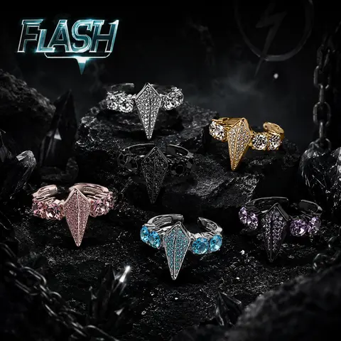 Flash BlackPanther Ring, Unisex, AAAAA+ Cubic Zirconia Gemstone Ring, Rapper Ring, Limited Edition, Jewelry Box Packaging, Ideal Gift. Birthday Gift