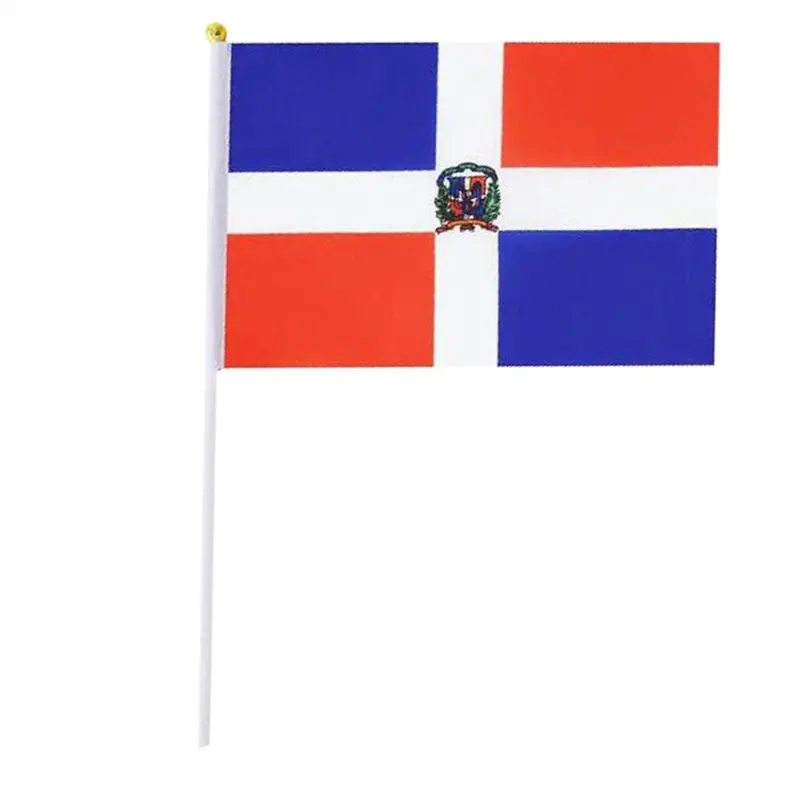 Dominican Republica Flag Mini Small Dominica Handheld Stick Flags Party Decor for Festive Celebrations