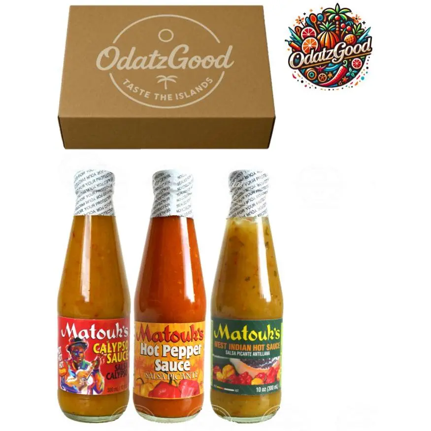 Matouk’s Calypso, Hot Pepper & West Indian Hot Sauce Classic Caribbean Heat – Curated & Packaged by ODatzGood