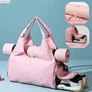 Women’s Yoga & Sports Gym Bag with Shoe Compartment – Large-Capacity Fitness Training Tote for Short Trips, Travel, Weekend Getaways, Lightweight, Durable, Versatile Storage Bag for Active Lifestyle