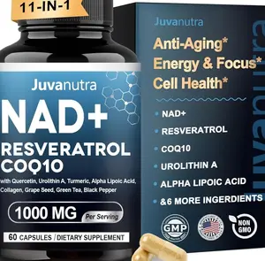 NAD Supplement 11-in-1 Extra Strength – Liposomal NAD with Resveratrol, CoQ10, Urolithin A, ALA & Turmeric – Supports Anti-Aging, Cellular Repair, Energy & Focus – for Women & Men – 60 Capsules