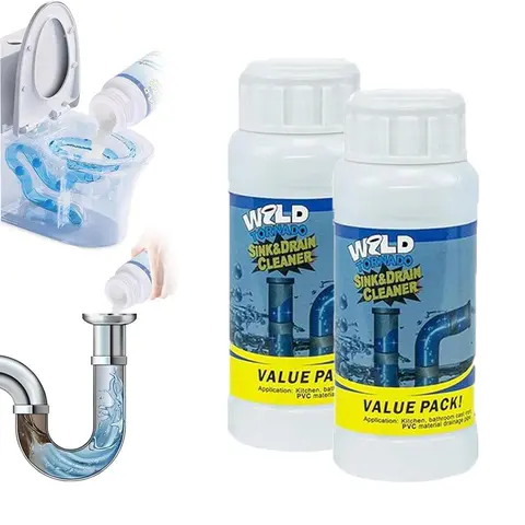 Household Drain Clog Remover Cleaner Pack, Upgrade Pipe Dredging Agent for Kitchen & Toilet Pipelines, Anti-Clogging Deodorizing Bacteria-Killing Drain Openers (Dissolves 200+ Blockages, Kills 99% Bacteria)