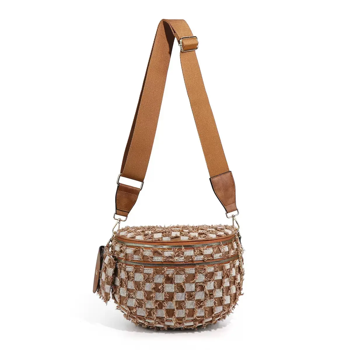 Brown Denim Checkered