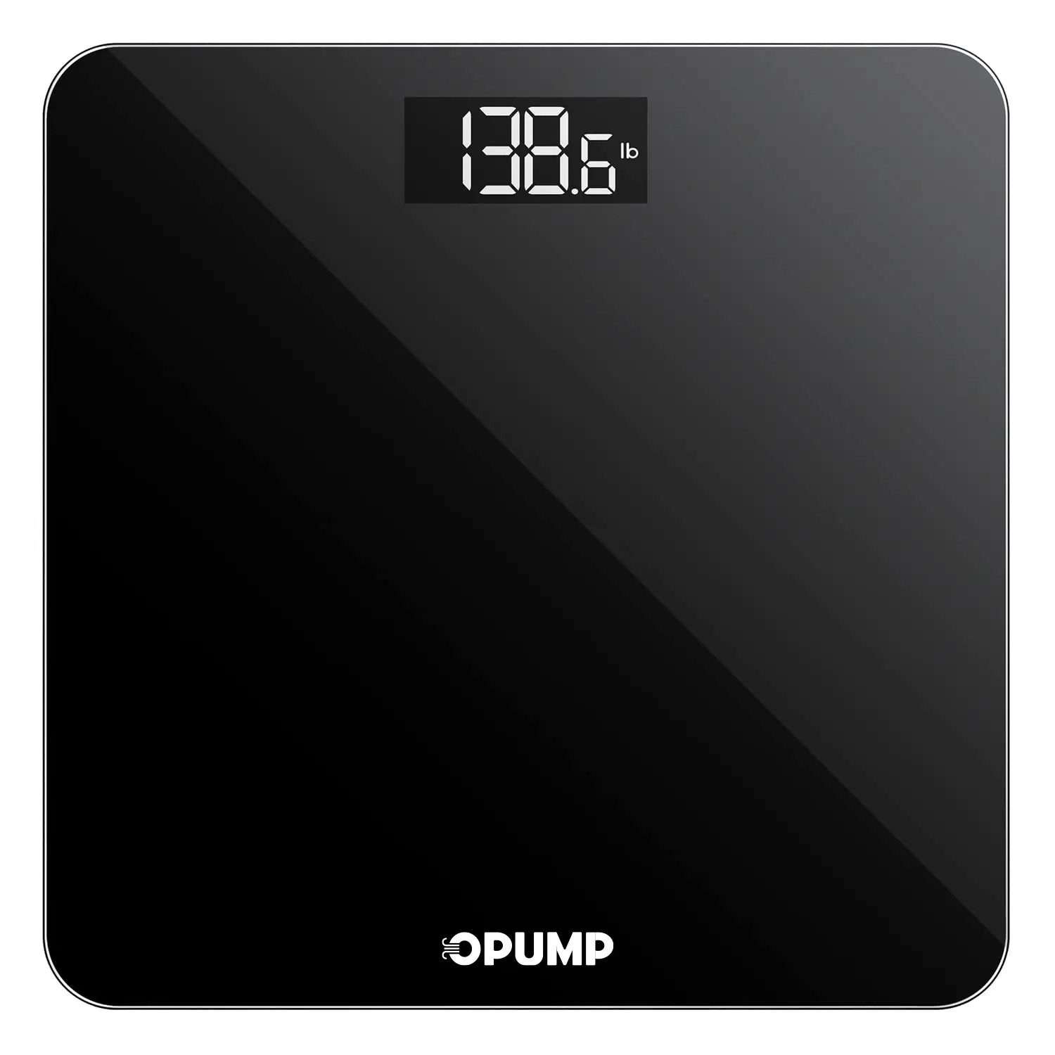 OPUMP Black Digital Weight Scale - 400 lbs High Accuracy, Backlit LED Display, Portable for Home Use, KG-LB-ST Conversion, Auto On and Off, Battery-Friendly