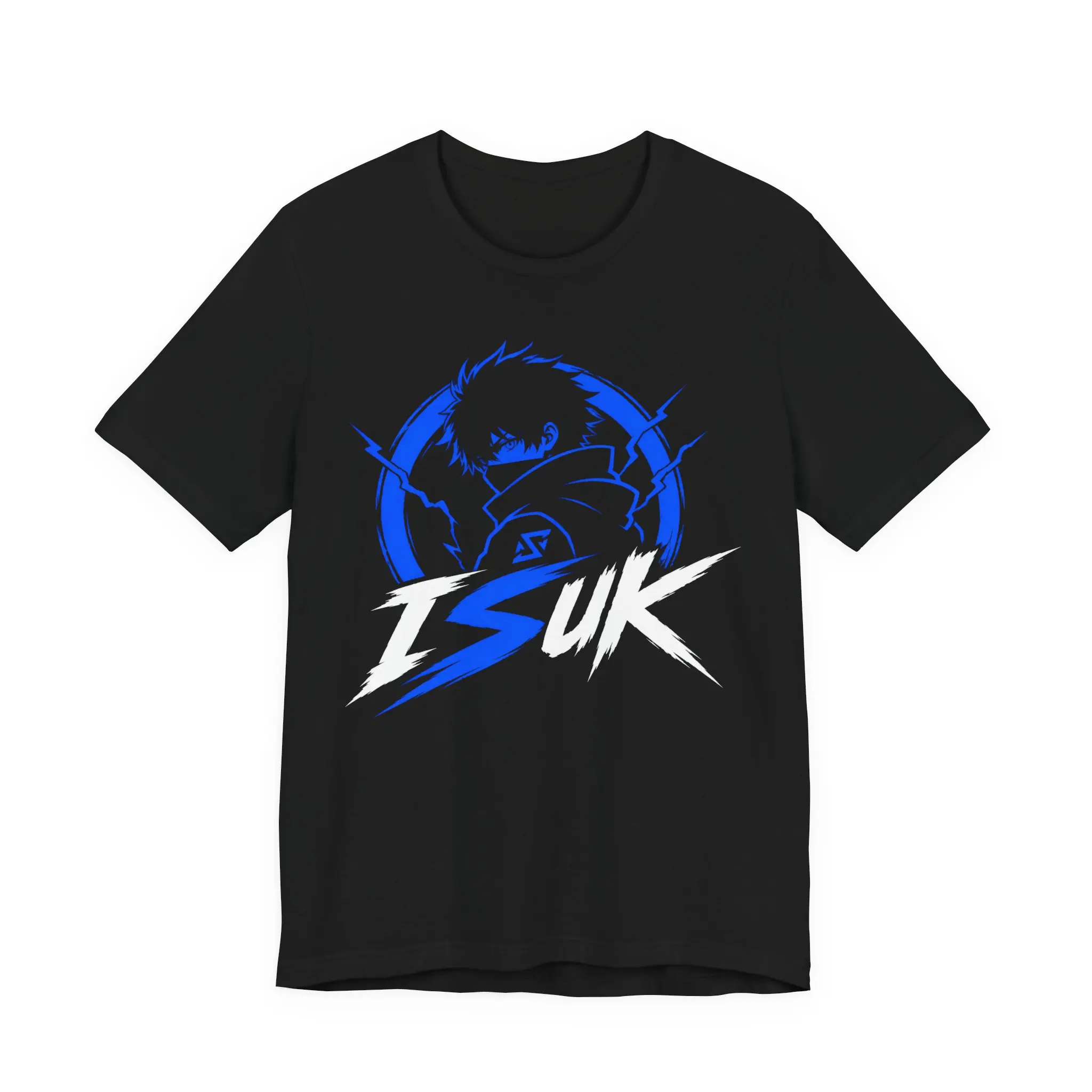 Isuk Ninja Logo T-Shirt | Blue Silhouette, Gaming Apparel