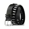 Punk Fashion Bullet Design PU Leather, All-match Buckle Belt for Men & Women, Gothic Style Belt for Party and Daily Wear, Trendy Belt, New Punk Belt