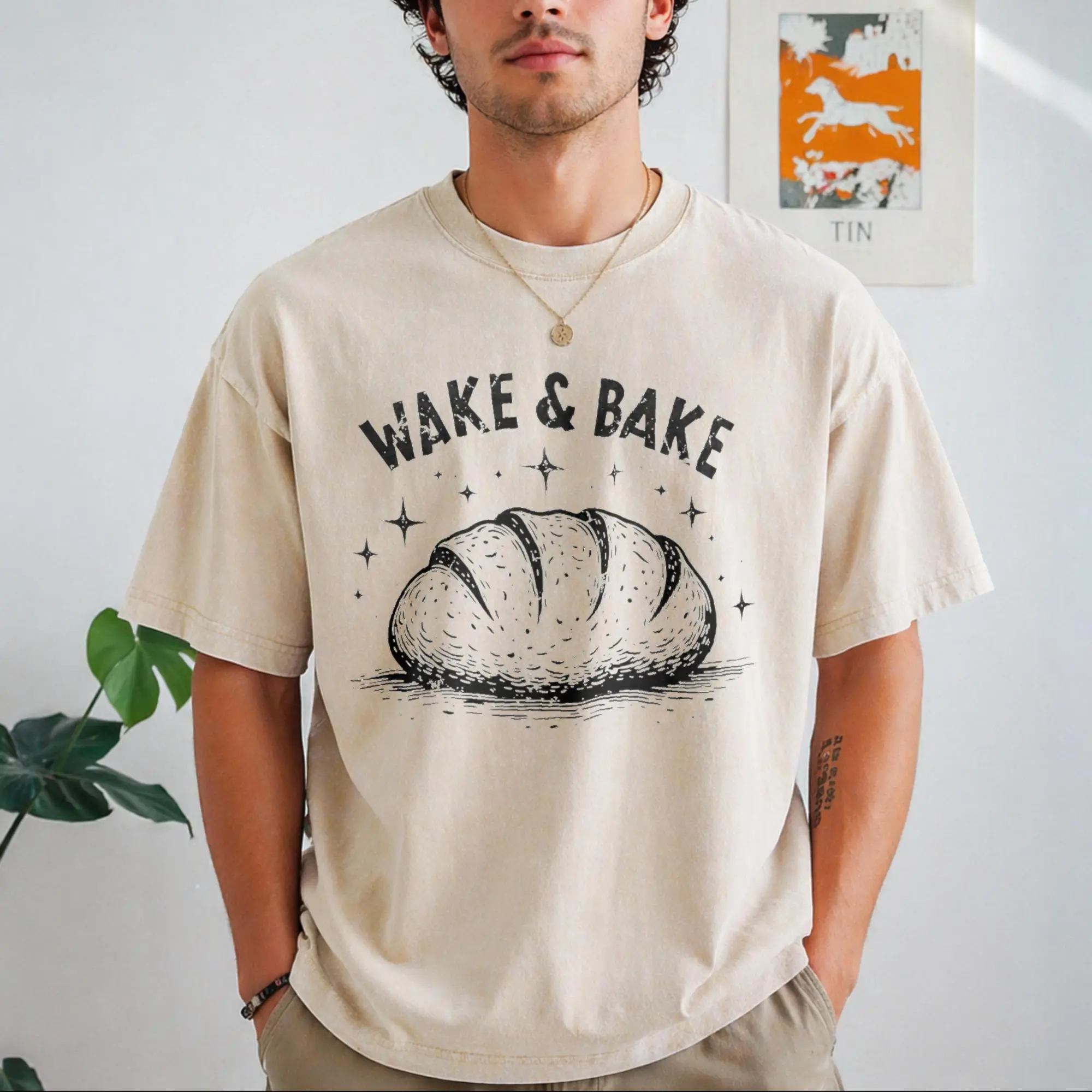 Wake and Bake Shirt, Funny Sourdough Shirt, Bakers T-Shirt, Sourdough Starter Tee, Funny Bread Shirt, Gift for Her