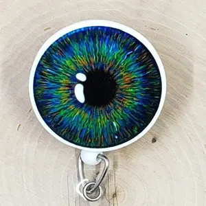 Ophthalmology Retractable ID Badge Reel | Eye Iris Pupil Ophthalmologist COA COT COMT Optometrist Tech Technician | Teacher Nurse MD Doctor Medical Hospital Healthcare Badge Holder