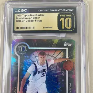 CGC Pristine 10 2025-26 Topps Match Attax Copper Flagg Breakthrough Baller
