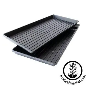 1020 Heavy Duty Microgreens Trays - No Holes - Black - Shallow