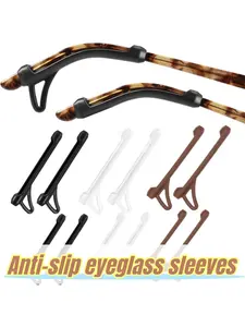 1 Pair Glasses Accessory Anti-slip Sleeves, Silicone Glasses Covers, Temple Tip Accessories, Anti-slip Ear Hooks, Anti-drop Hangers, Anti-fall Fixing Gadgets, Suitable for Sunglasses and Various Types of Glasses, Glasses Grip