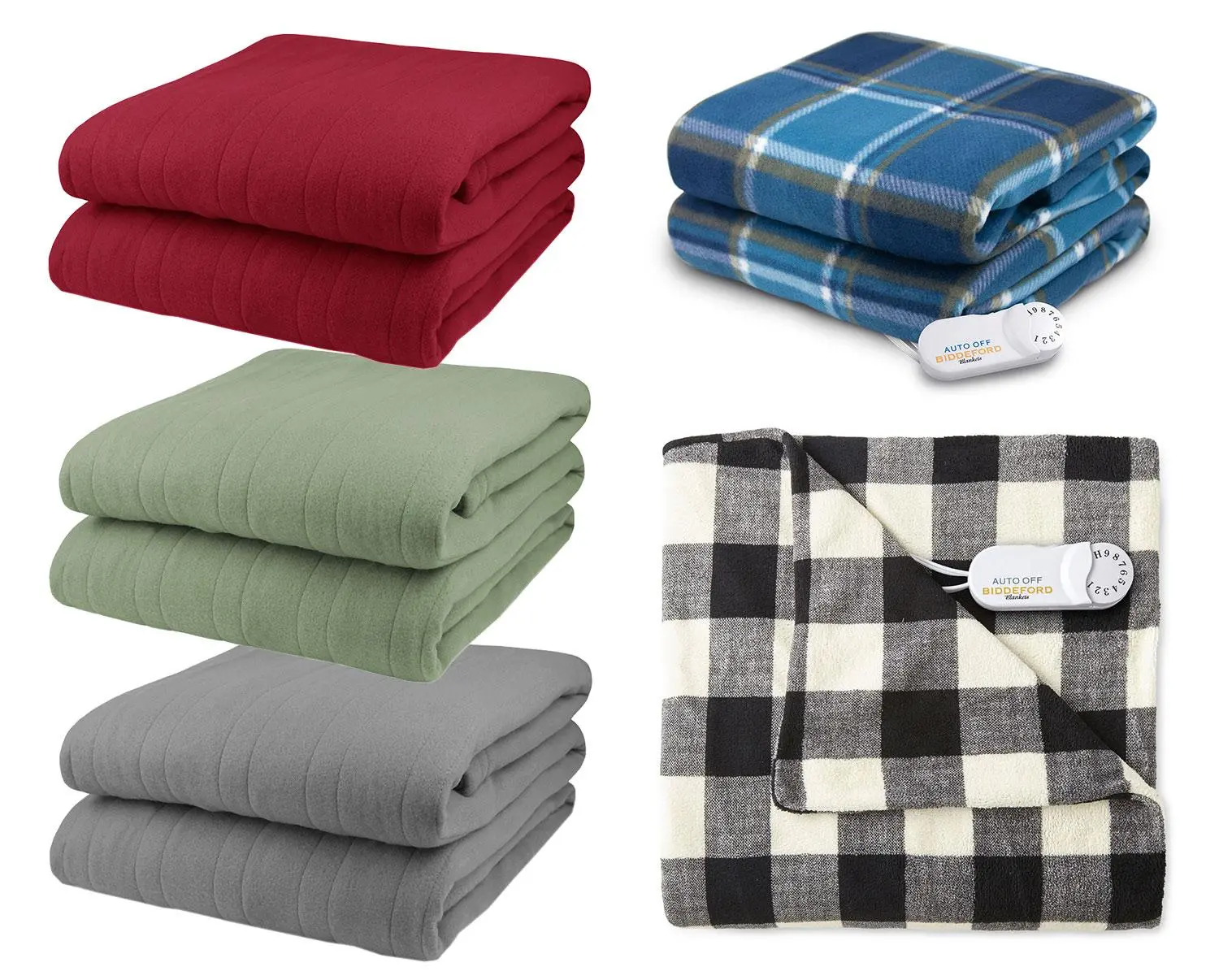 Biddeford Comfort Knit Fleece Electric Heated Warming Throw Blanket Washable Auto Shut Off 10 Heat Settings