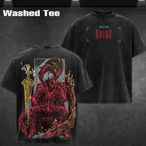 Shadow Soldiers IGRIS IRON TANK BERU T shirt Sung Jin Woo Solo Leveling Anime Double Printed Vintage Washed Oversize Unisex Heavyweight Cotton Tee Casual Daily Wear Streetwear Manga Graphic Top Fashion Anime Apparel For Men And Women YX6