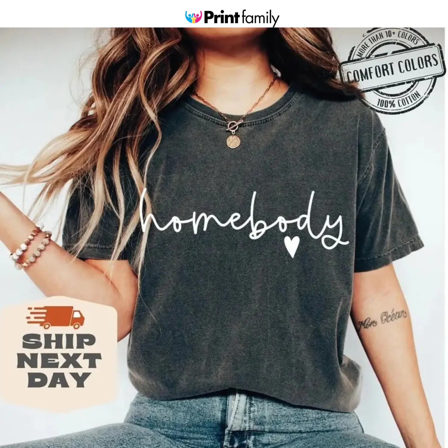 Comfort Color Homebody T-shirt Comfort Colors, Slouchy Crewneck, Trendy Woman Sweatshirt, Casual Shirt - Printfamily