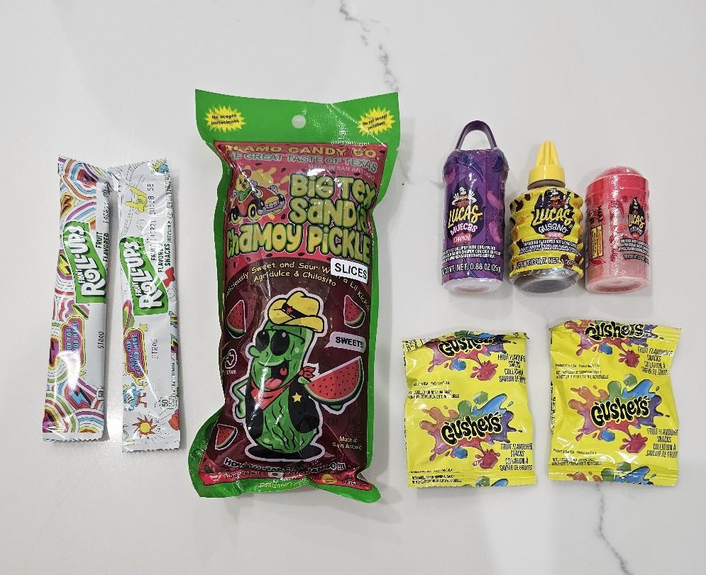 Sandia Chamoy Pickle Slices with Candy- Pickled Food - Perfect for Snacking- Tangy Sweet Food