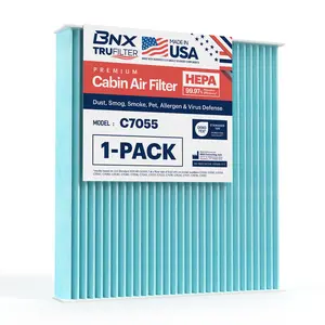 BNX TruFilter C7055 Cabin Air Filter, HEPA 99.97%, MADE IN USA