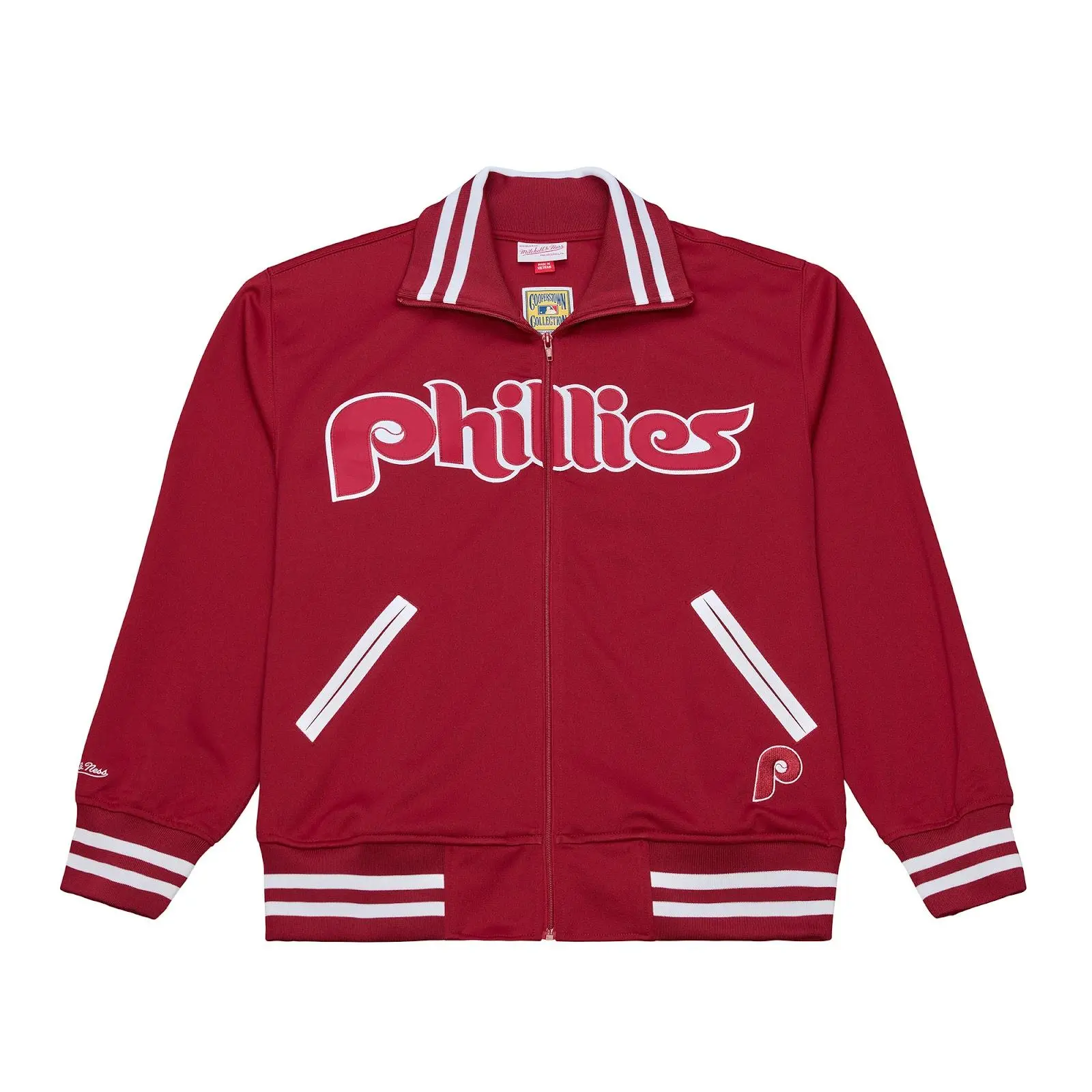 Philadelphia Phillies Burgundy Playoff Win Full-Zip Jacket MLB Throwback Outerwear Vintage Fan Gear Mitchell & Ness