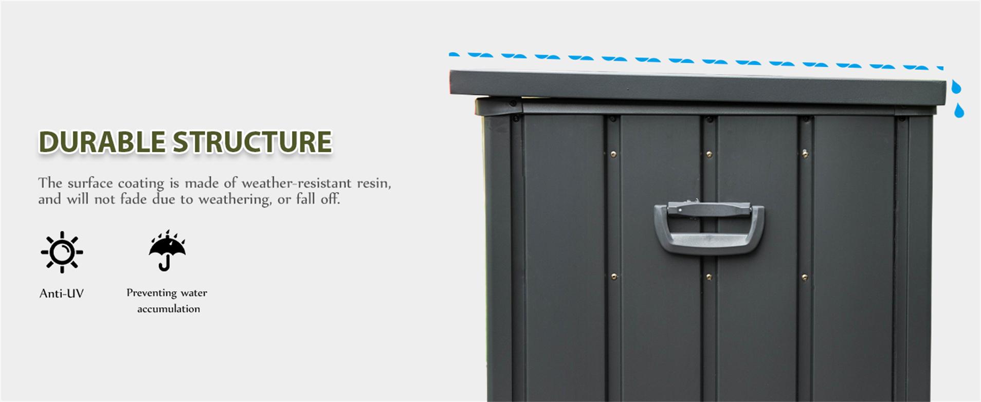 120 Gallon Waterproof Outdoor Storage Deck Box, Lockable Patio Storage Bin, Dark Gray, For Patio Garden Backyard 120 Gallon Waterproof Outdoor Storage Deck Box, Lockable Patio Storage Bin, Dark Gray, For Patio Garden Backyard