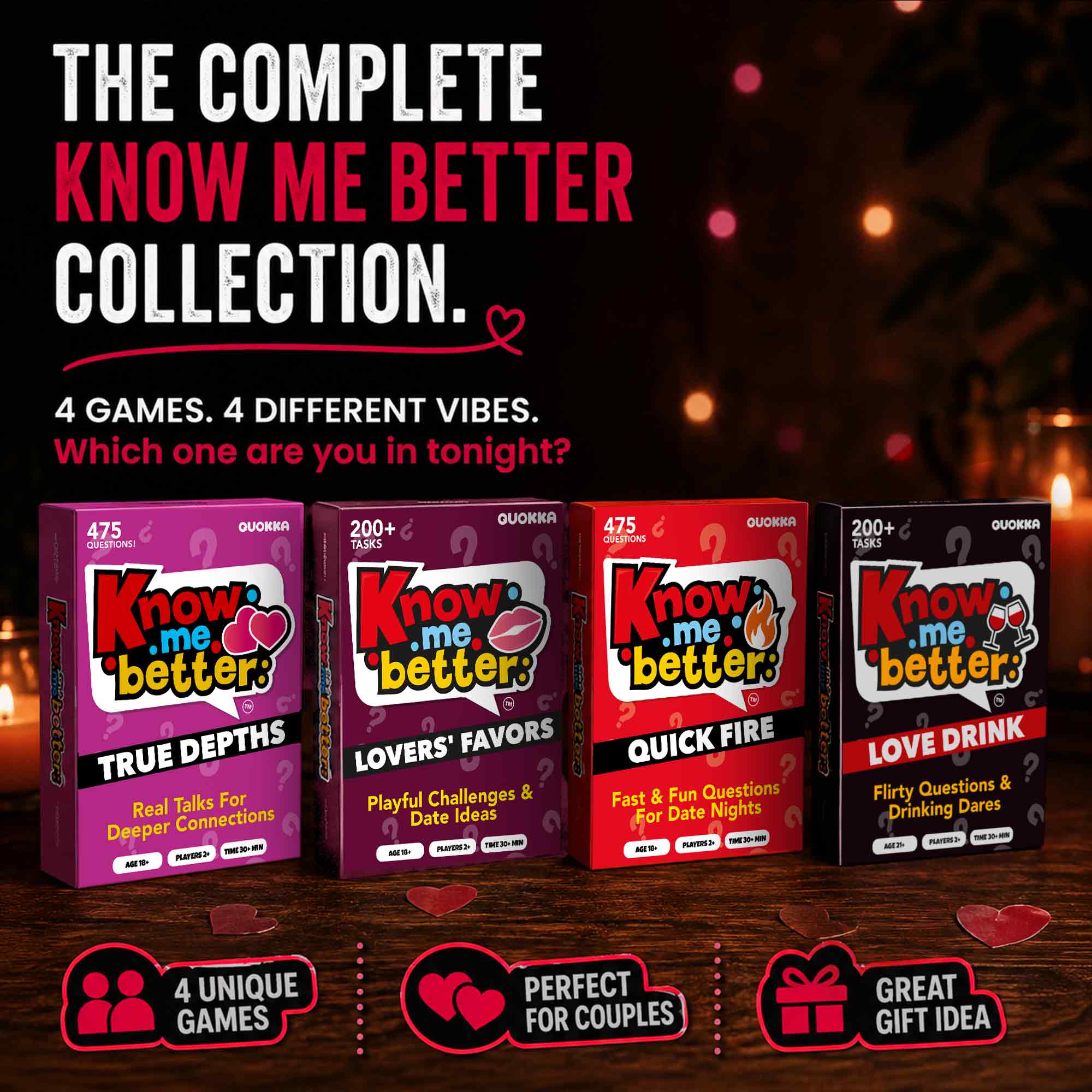 QUOKKA Couples Card Game Lovers’ Favors – Flirty Dare Game with Playful Challenges – Fun for Real-Life, Date Nights, and Spontaneous Moments