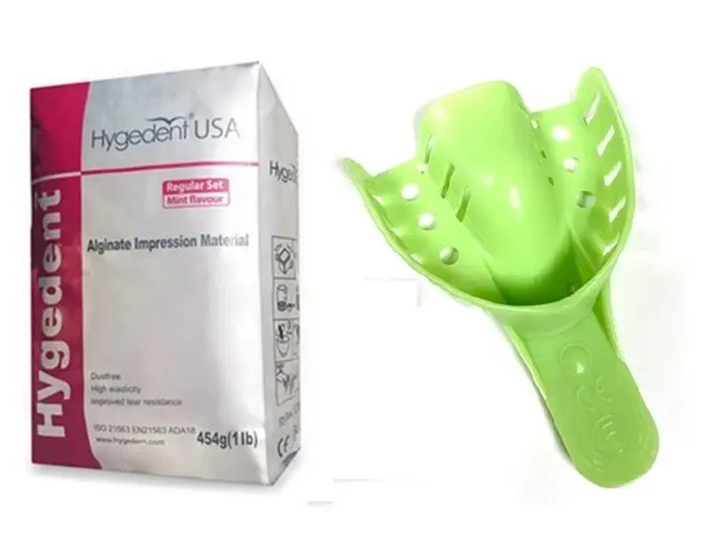 Hygedent USA Grills Dentures Mold Mouth Impression Kit - 1lb Alginate & 12 Small Upper Trays