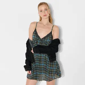 Women's Pleated Mini Babydoll Dress - Wild Fable