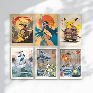 Vintage Anime Ukiyo-e Style Poster Unframed, Anime Style Art Print Wall Decor ,Anime Poster Bathroom Decor Photo Decoration, Wall Art, Japanese Home Decor, Anime Poster Gallery Wall