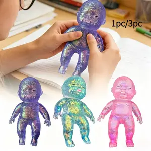 High Density Squeeze Balls for Students, Calming Slow Rising Glitter Squeeze Toy, Soft Sensory Fidget Toy for Kids & Adults, Cute Stretchy Squishies, Decompression Squeeze