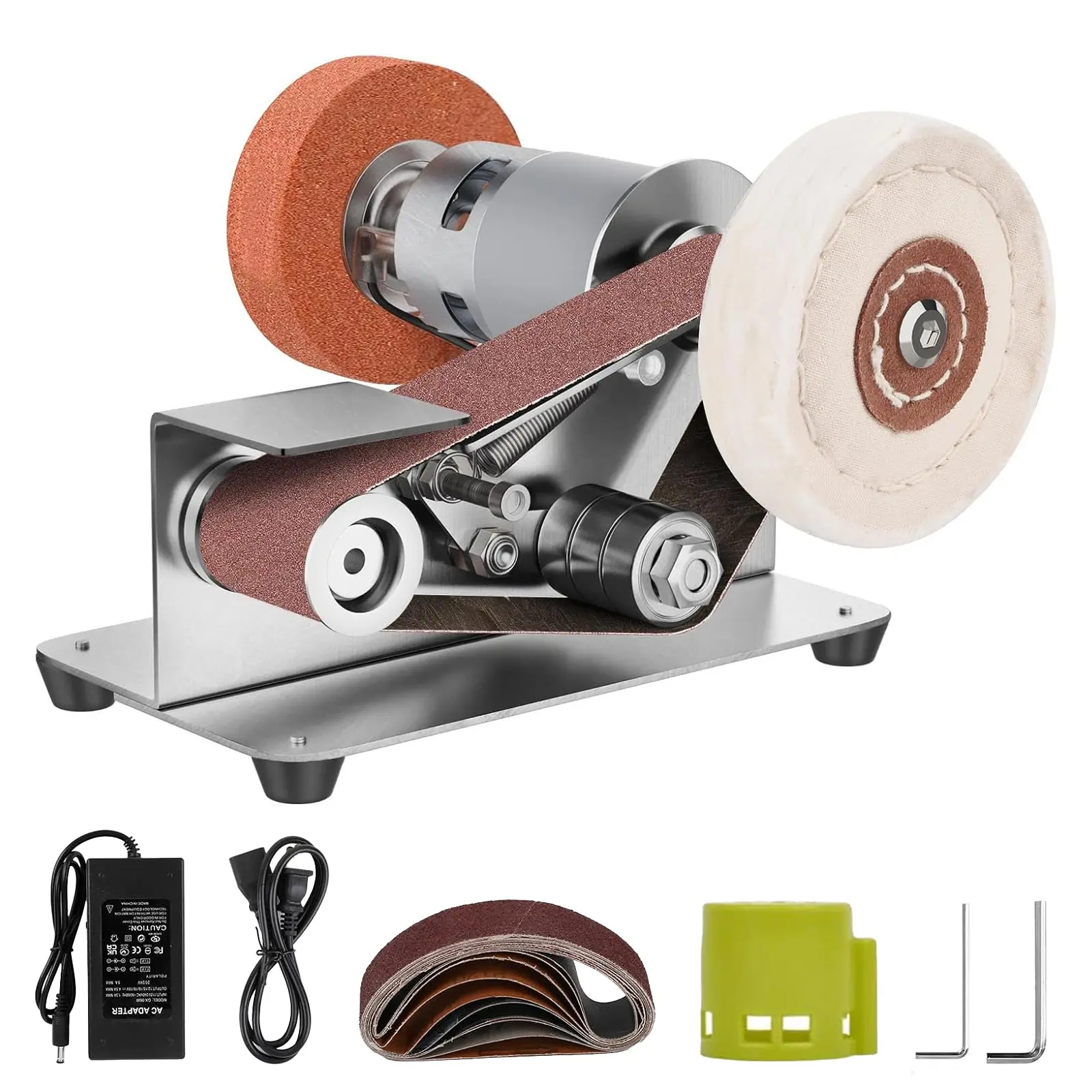Compact DIY Mini Belt Sander & Knife Sharpener - 7-Speed Adjustable, 15° Belt Grinder for Metal, Woodworking