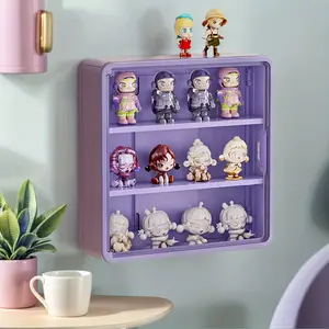 Wall-Mounted Transparent Panel Storage Box, Multi-Compartment Display Rack, Multilayer Storage, Dustproof Plastic Layers, Space-Saving Design, Durable Material