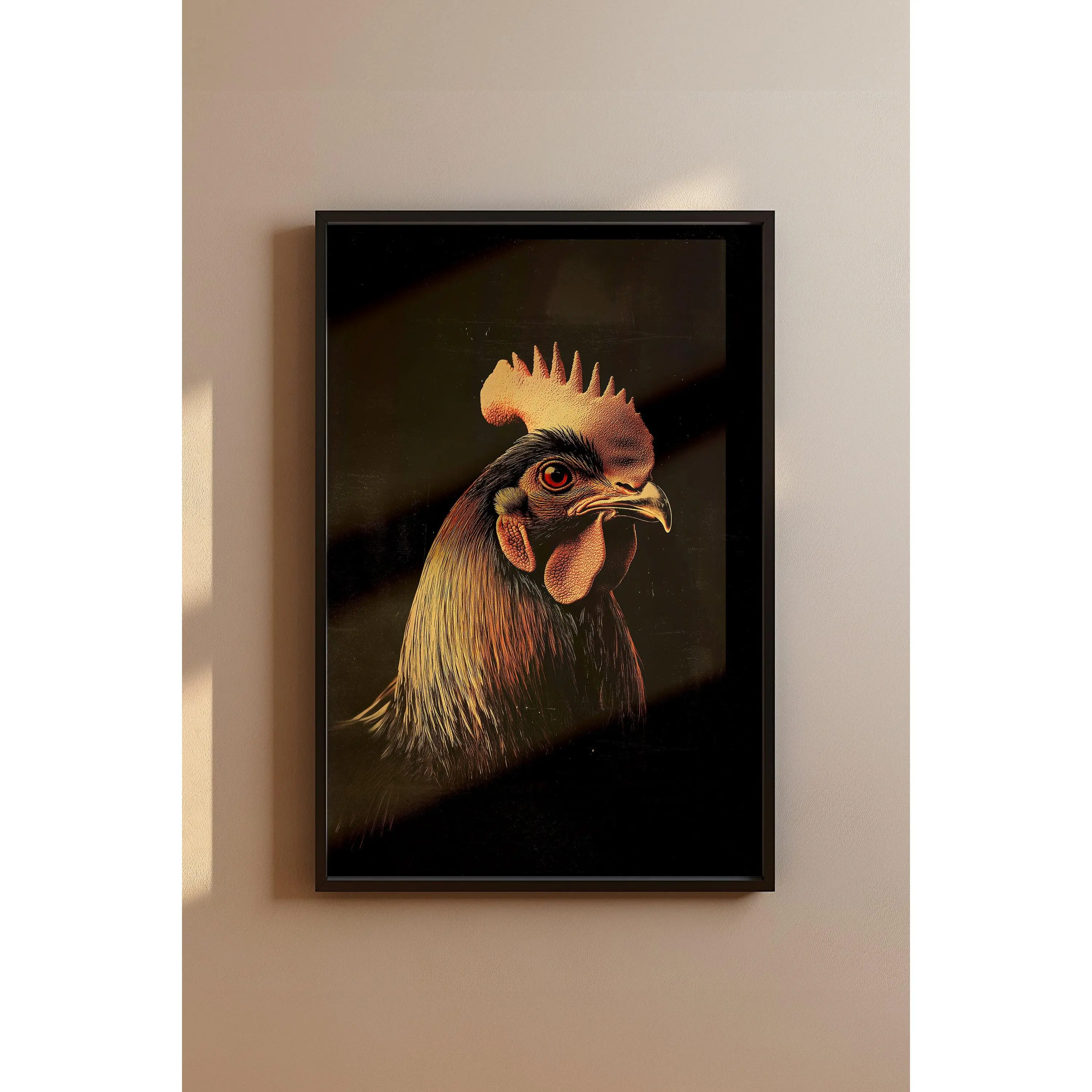 Vintage Rooster Wall Art Print - 1920's Italian Poster Style