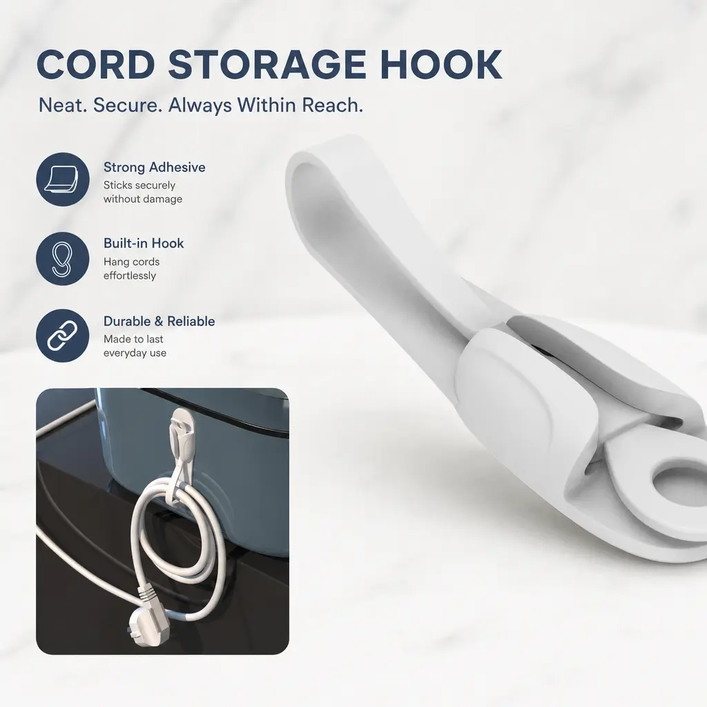 1 Count, Silicone Cord Organizer Clip, Flexible Power Cable Winder for Wrapping and Storing Power Cords, Suitable for Small Kitchen Appliances to Keep Countertop Tidy