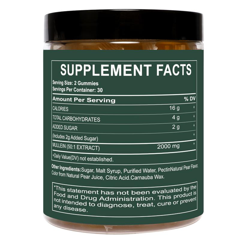 EOCUTE 9 in 1 Mullein Gummies for Lung Cleanse, Extra Strength 10000 MG(10:1 Extract) Mullein Leaf Extract w/Quercetin, Bromelain, Elderberry & Marshmallow for Respiratory, Immune, Vegan,60 Count