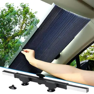 HOMEYA Retractable Car Windshield Sun Shade, Blocks 99% UV Rays Sun Visor Shade for Front Window, Folding Protector Cover to Keep Your Vehicle Cool, Sunshade Cover for Universal Motor Vehicles Automotive Solar