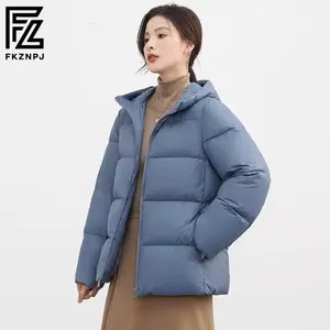 Womenswear 2024 winter new fashion temperament simple thickened short bread clothing cocoon jacket Casual Coats Outerwear Tops Comfort Hoodie Minimalist