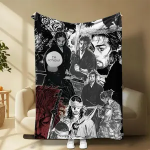 Samurai Zen Aesthetic, Vagabonnd, Flannel Fleece Blanket, Ultra Soft and Warm High Definition Print, Cozy Room Decor Gift for Him	GN270226.R2803.ID00