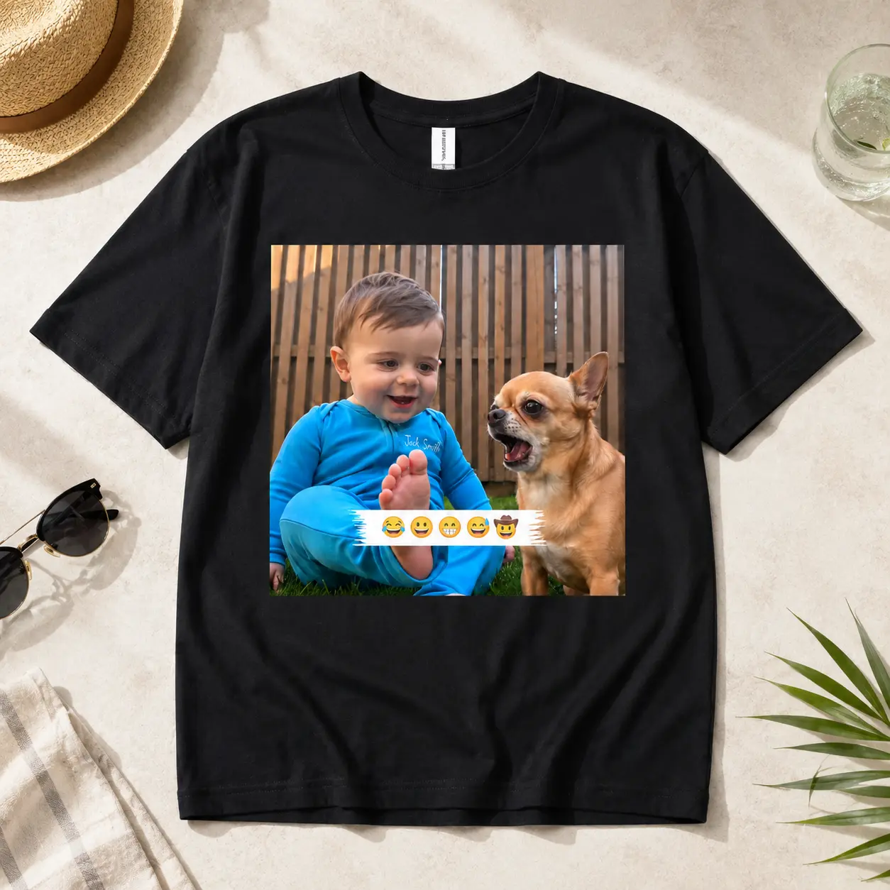 Custom Photo T-Shirt – Personalized Baby & Pet Graphic Tee (Unisex Relaxed Fit)