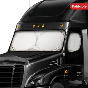 A UV Protection Visor for Trucks-Polyester Silver Coating Visor, Suitable for Semi-Trailer, Heavy Truck-Universal Folding Front and Rear Window Visor with Storage Bag