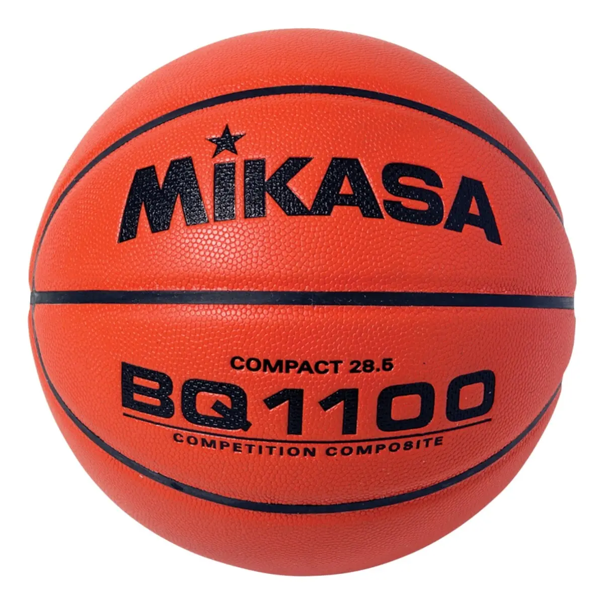 Mikasa 2019890 Ball Size Basketball, 28.5 in. Composite Covered, Orange, Ball Size Basketballs, Synthetic, Rubber, Wide Channel, Female, Indoor Play, Nfhs Approved