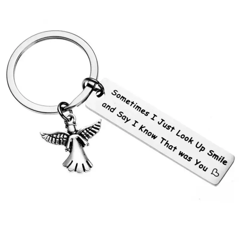 Guardian Angel Stainless Steel Keychain