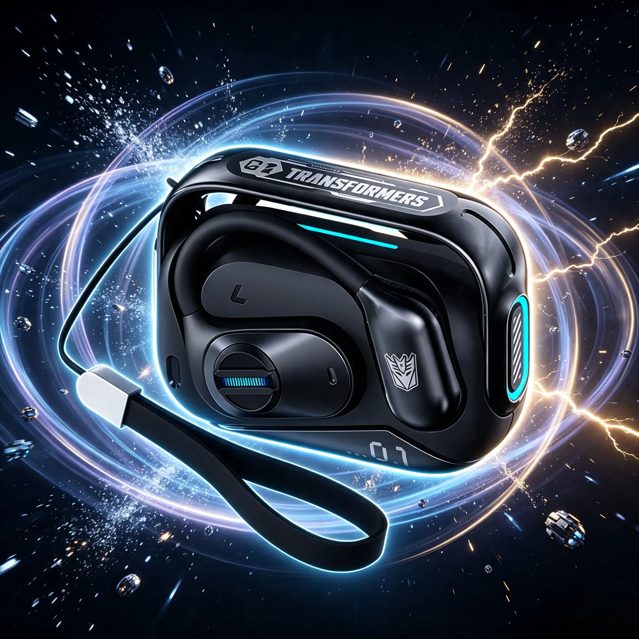 TRANSFORMERS TF-T77 Open-Ear Bluetooth TWS Earbuds, Wireless Headphones with Ear-Hooks, ENC Noise Reduction, Smart Voice Assistant, Gym-Ready for Audio & Mobile Use