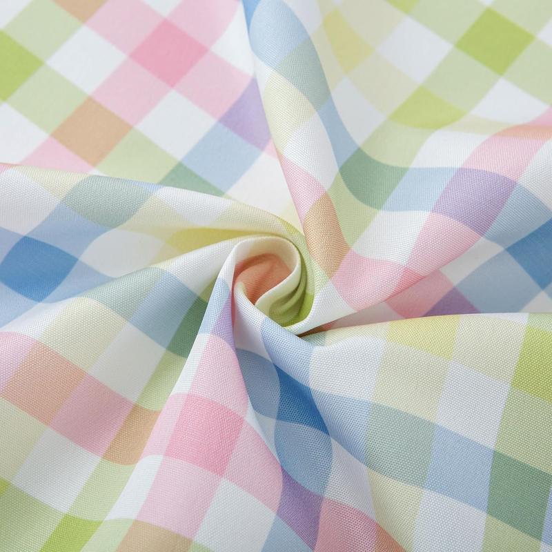Spring easter tablecloth rectangle green blue white pastel buffalo check plaid table cloth 60 x 84 oblong polyester gingham table cover countryside reusable waterproof for summer party picnic dinner