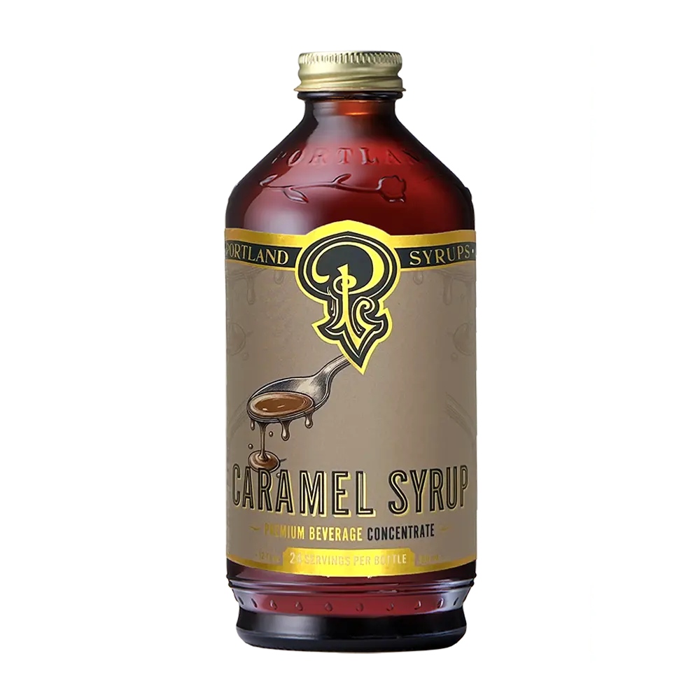 Portland Syrups Caramel Syrup – Flavoring for Coffee, Lattes, Cold Brew, Macchiatos, Cocktails, & Desserts – Ideal for Drinks & Adding a Caramel Touch to Any Beverage – 12 oz, 24 servings (Pack of 1)